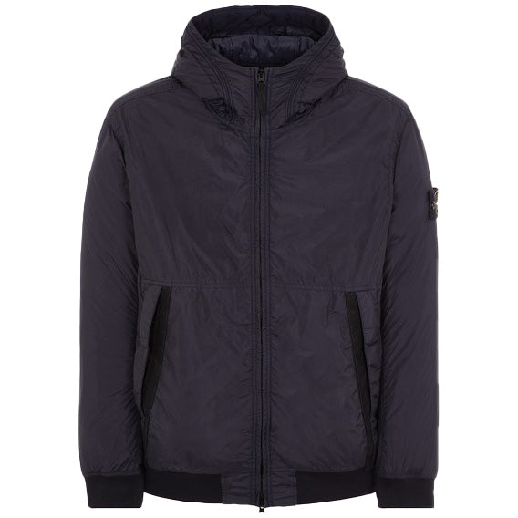 Stone Island Compass-Patch Zip-Up Bomber Jacket Navy