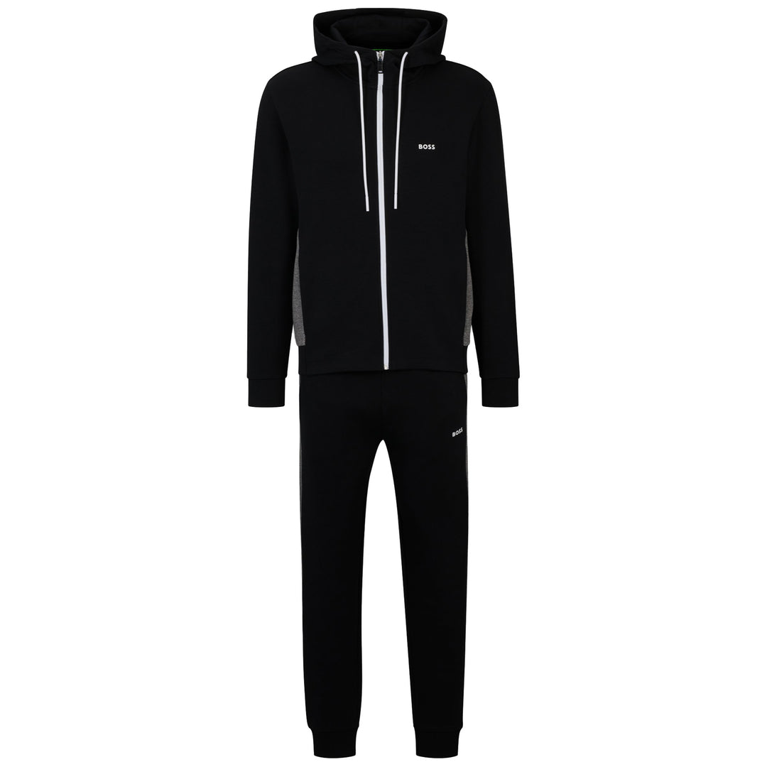 Boss Stretch-Cotton Tracksuit-Set - Black