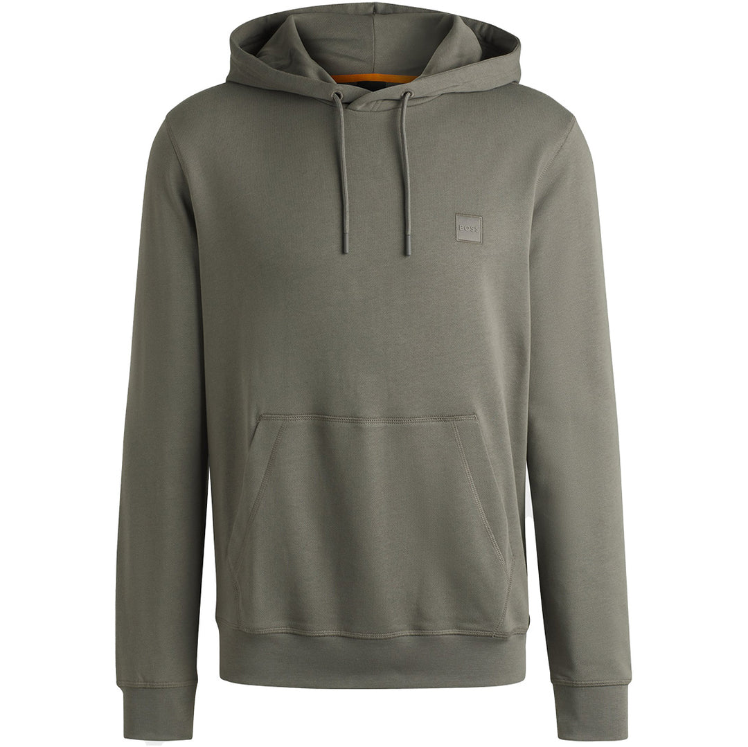 Boss Cotton-Terry Hoodie With Logo Patch - KHAKI