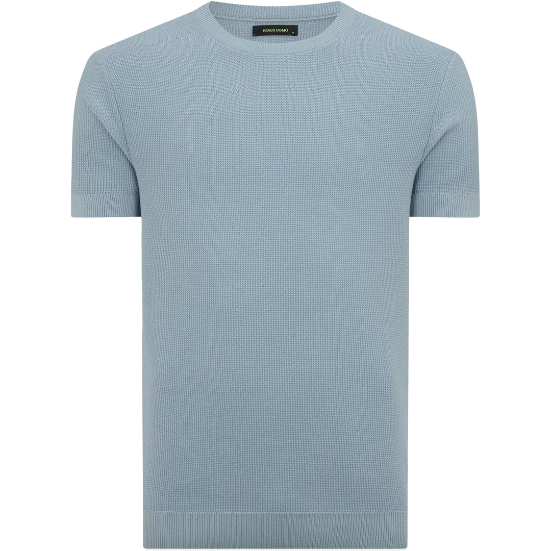 Remus Uomo Knitted T-shirt - BLUE