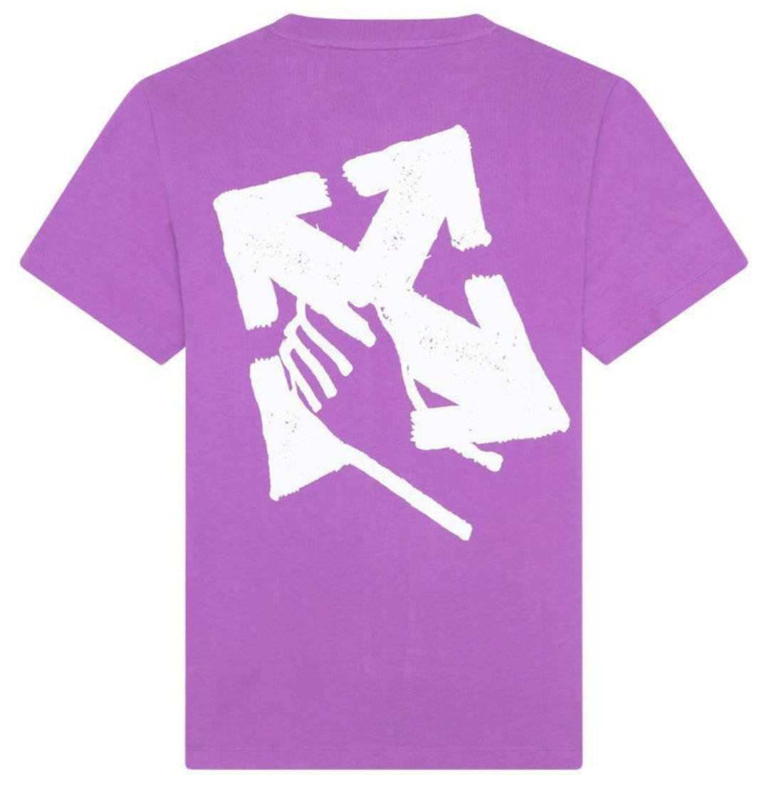 Off-White  Logo-Print Cotton-Jersey T-Shirt Purple