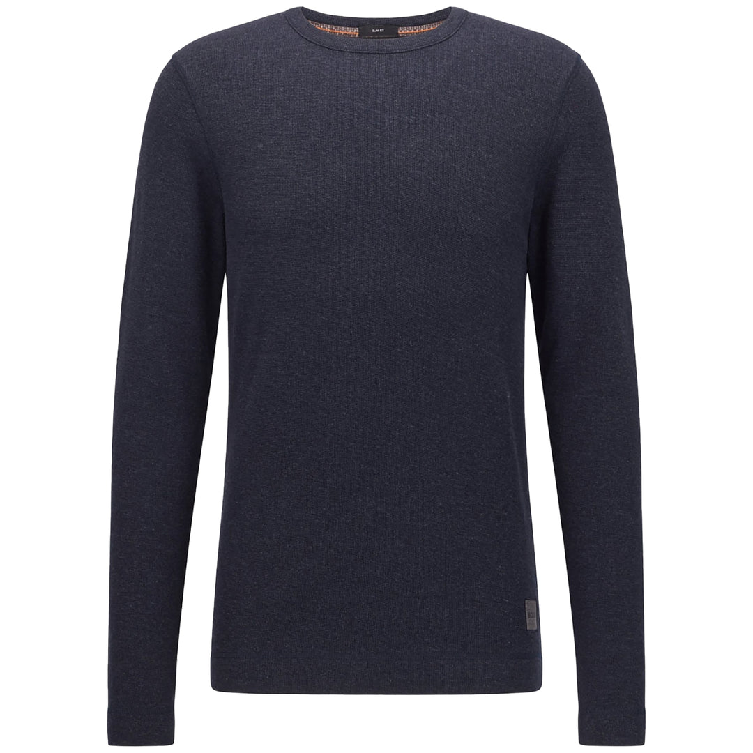 Hugo Boss Tempest1 long-sleeved slim-fit T-shirt Navy