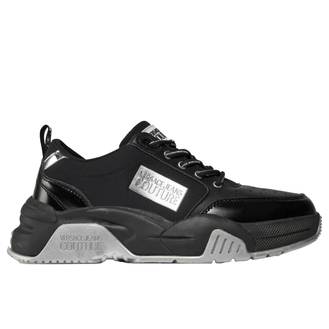 Versace Jeans Couture Sneakers with Silver logo in Black
