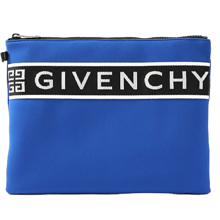 Givenchy Logo Band Detail Pouch - Blue
