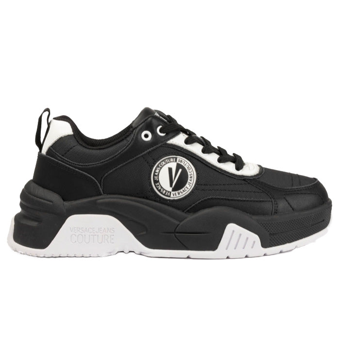 Versace Jeans Couture V-Emblem Logo Trainers Black – Maze Fashion