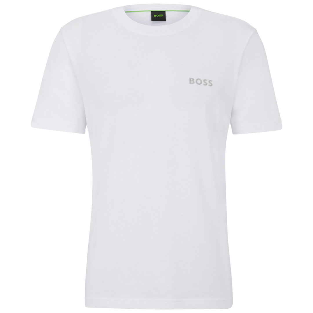 Boss Regular-Fit T-Shirt With 3D Mesh Logo - White