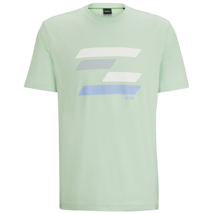 Boss T-Shirt With Flag-Inspired Artwork - Mint