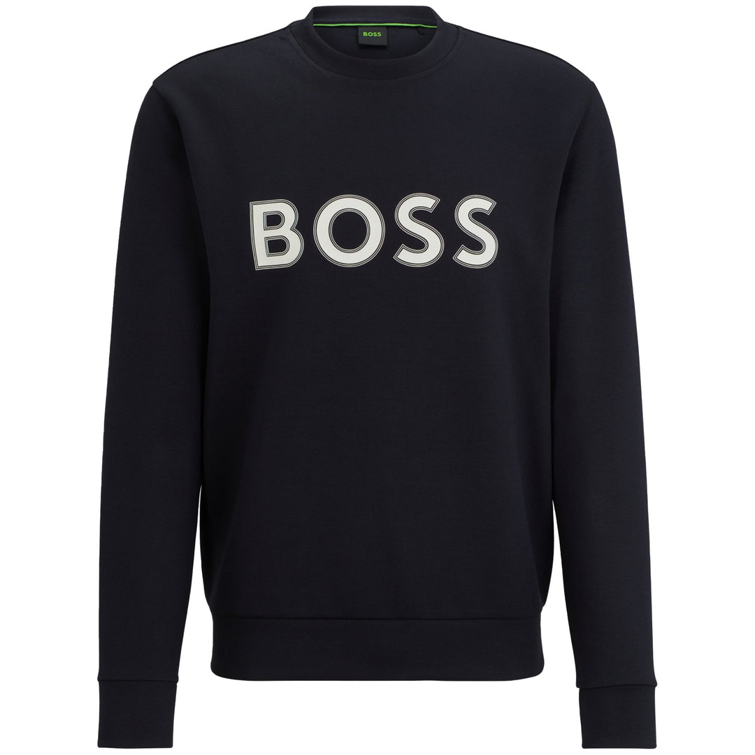 Boss Cotton-Blend Sweatshirt With Hd Logo Print - Navy