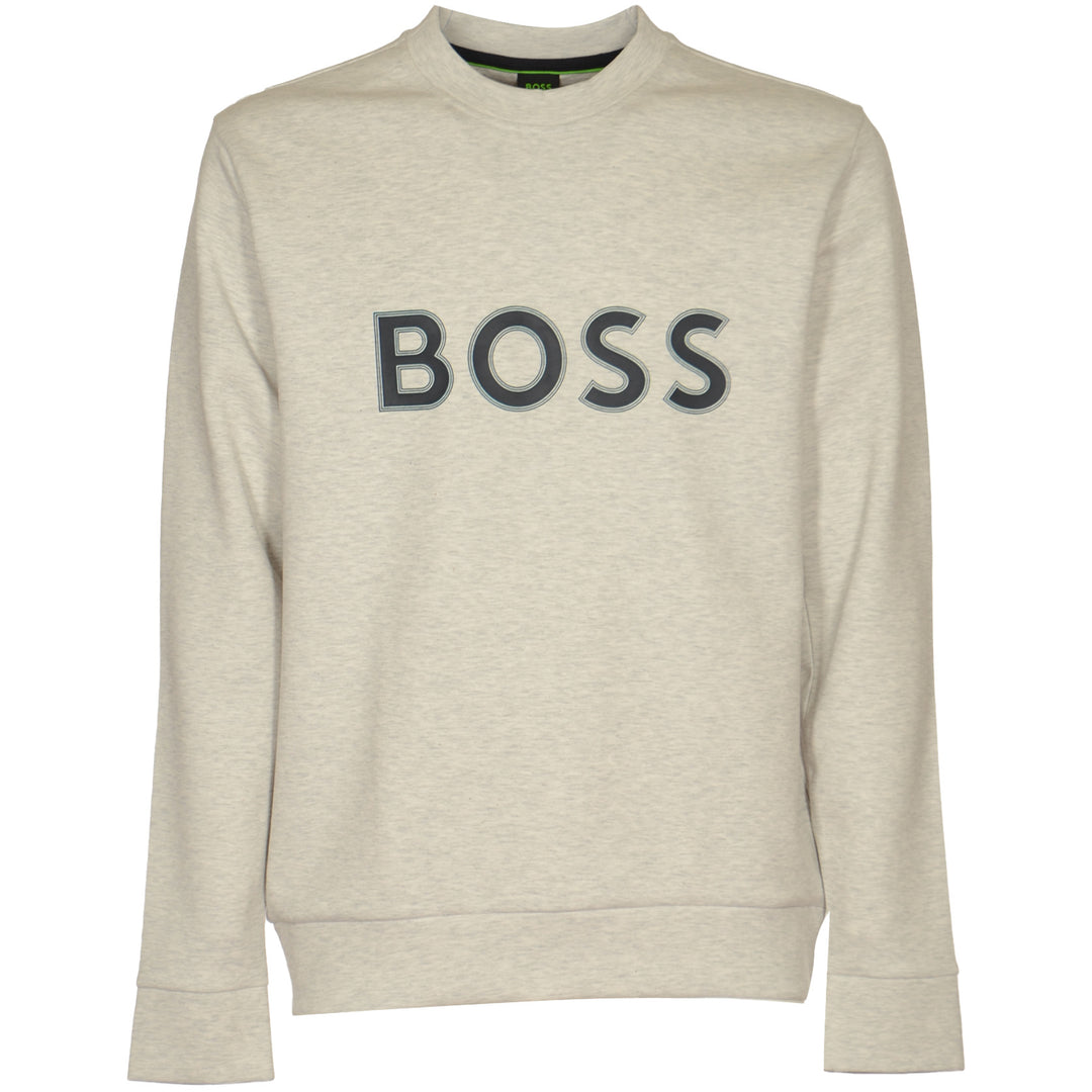 Boss Cotton-Blend Sweatshirt With Hd Logo Print - Grey