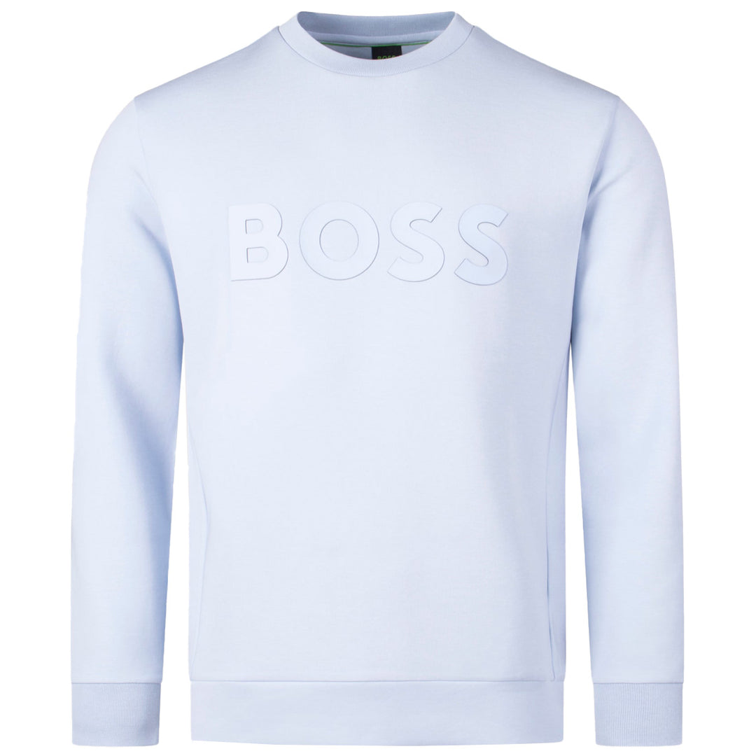 Boss Logo-Appliqué Cotton Sweatshirt - Sky Blue