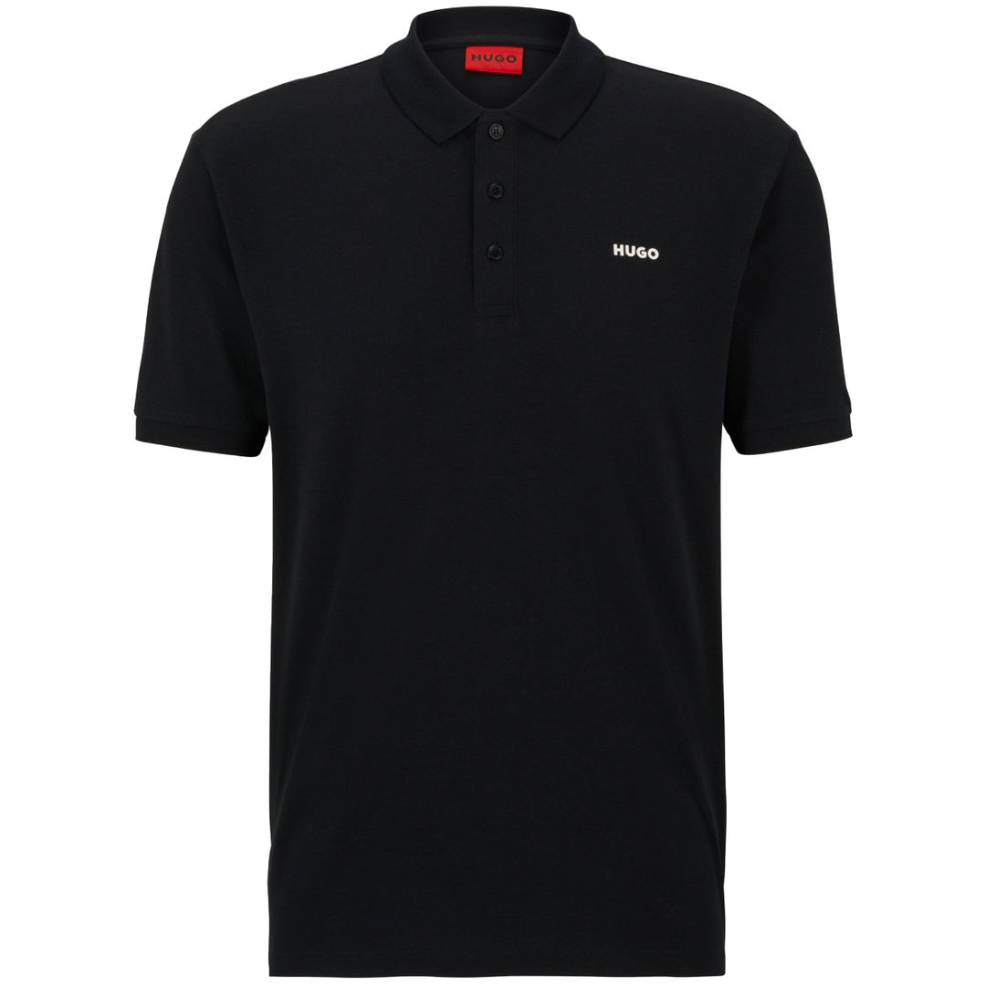 Boss Cotton-Piqué Polo Shirt With Logo Print - Black