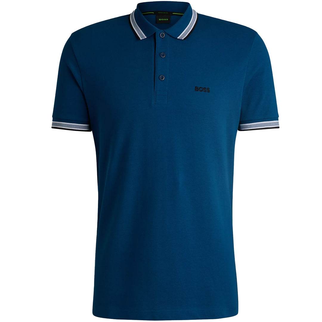 Boss Cotton-Piqué Paddy Polo - Blue