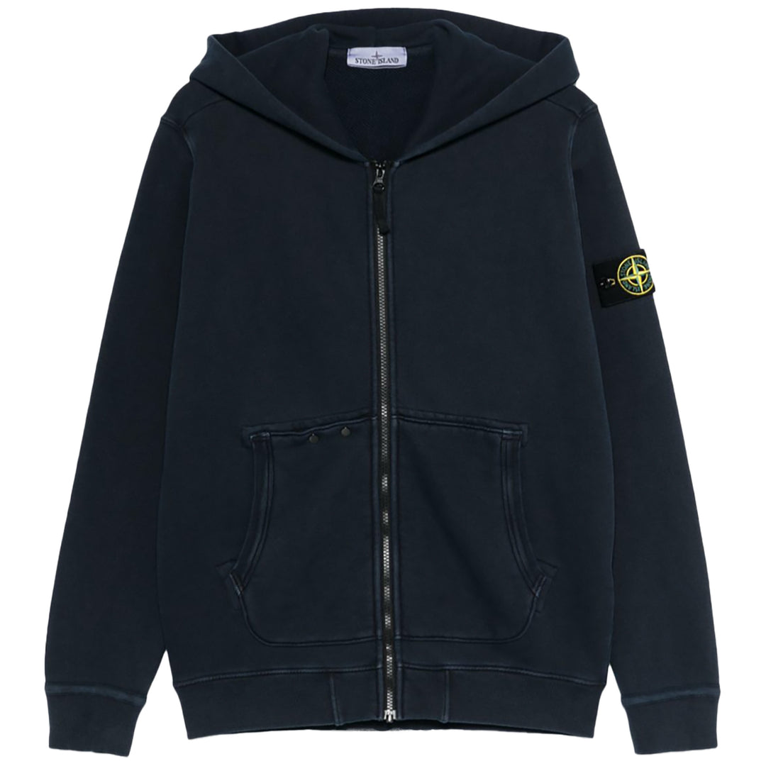Stone Island Zip Hoodie - NAVY
