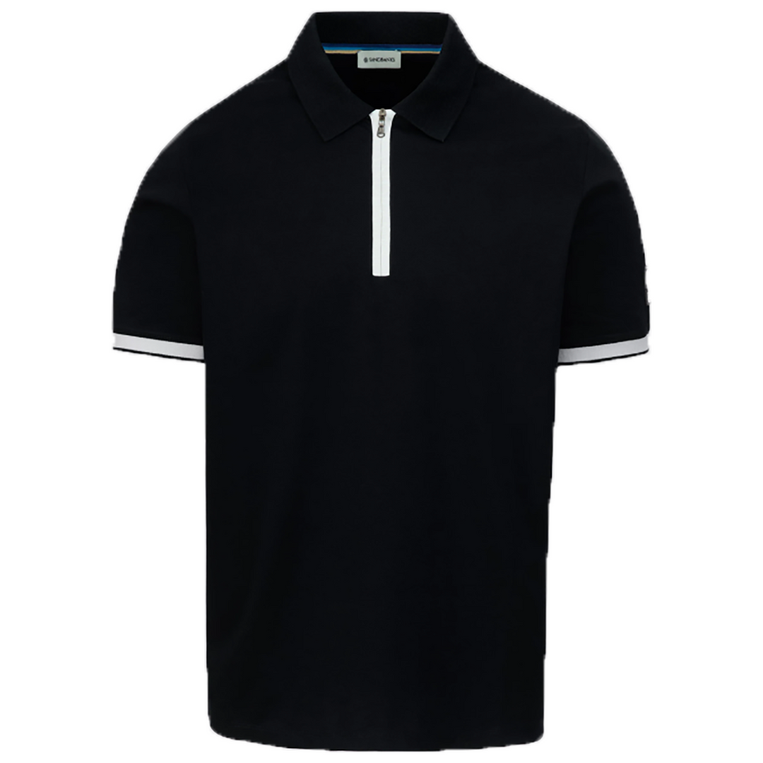 Sandbanks Silicone Zip Polo Shirt - Black
