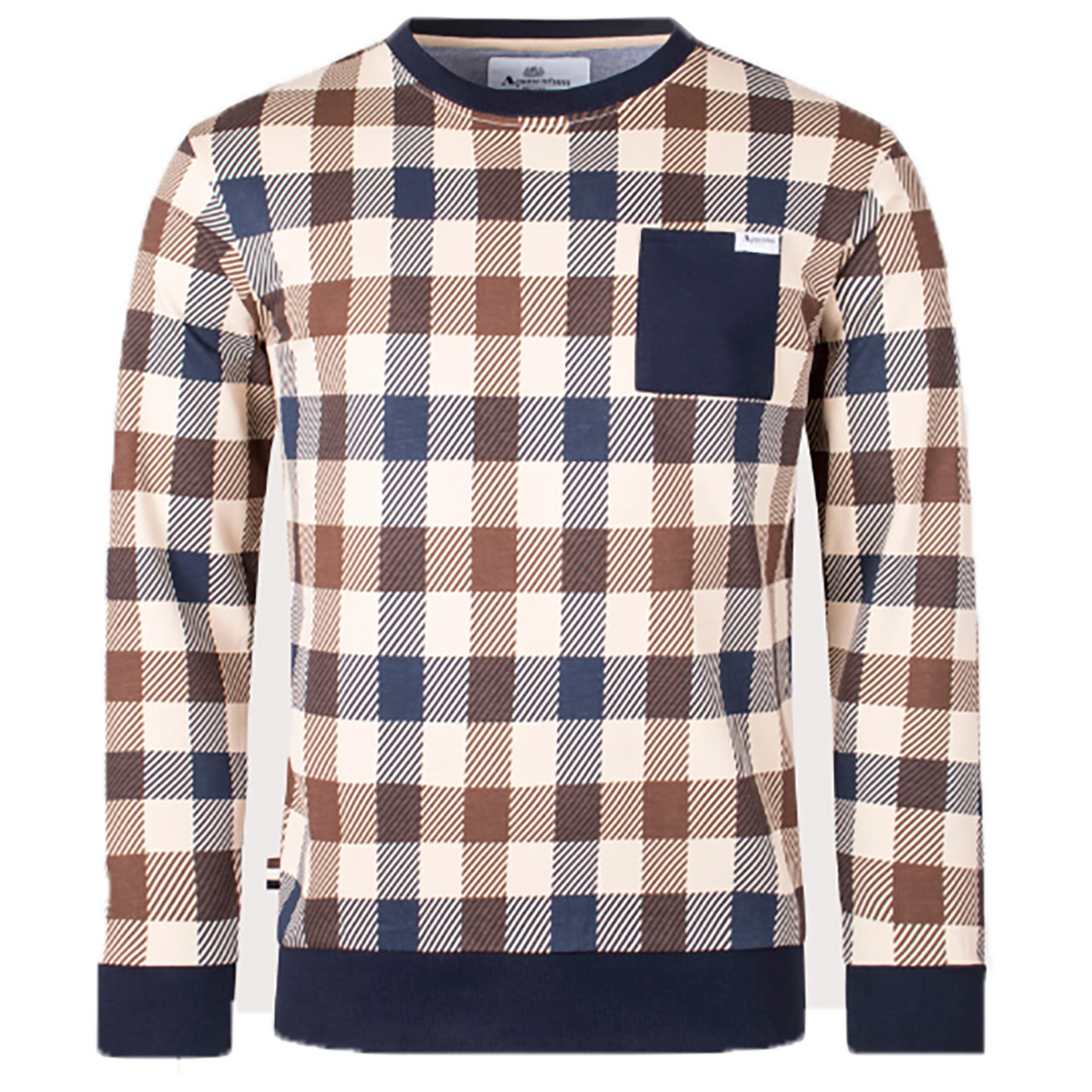 Aquascutum Active Macro Check Sweatshirt - Navy