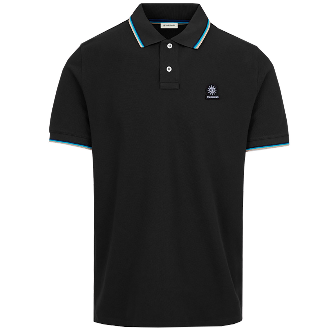 Sandbanks Badge Logo Polo Shirt - Black