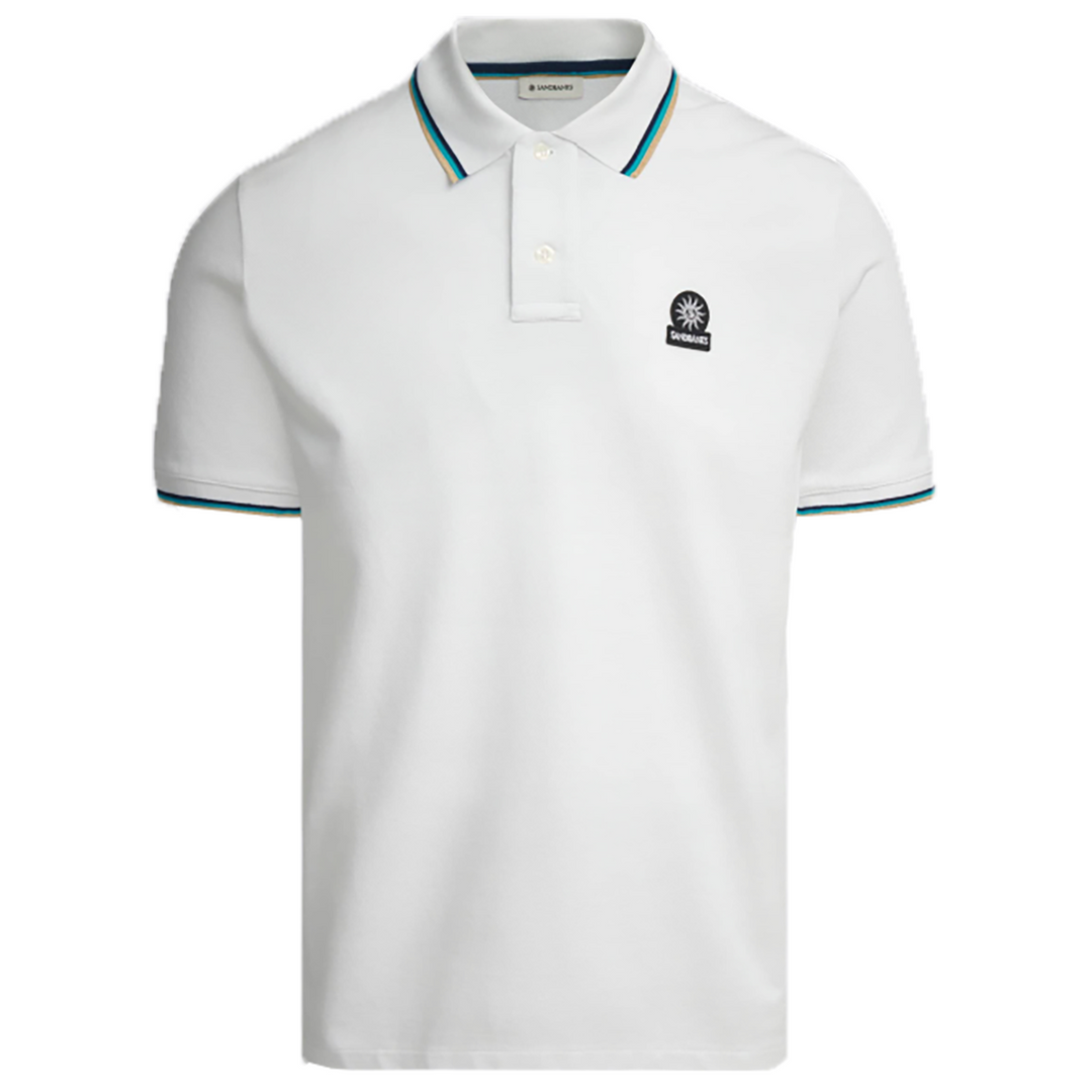 Sandbanks Badge Logo Polo Shirt - White
