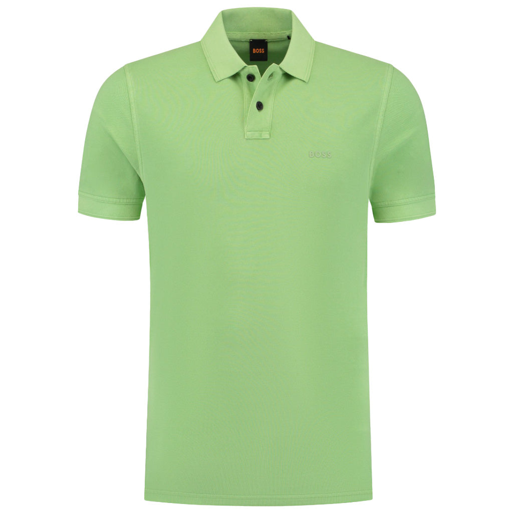 Boss Cotton-Piqué Polo Shirt With Logo Print - Green