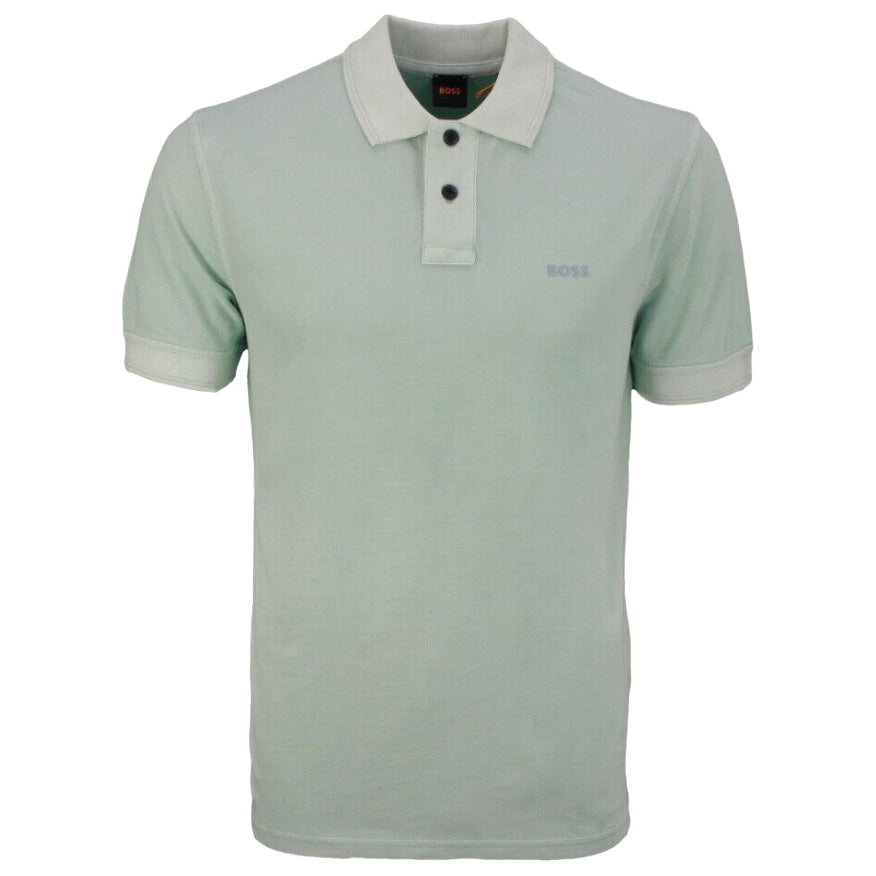 Boss Cotton-Piqué Polo Shirt With Logo Print - Mint