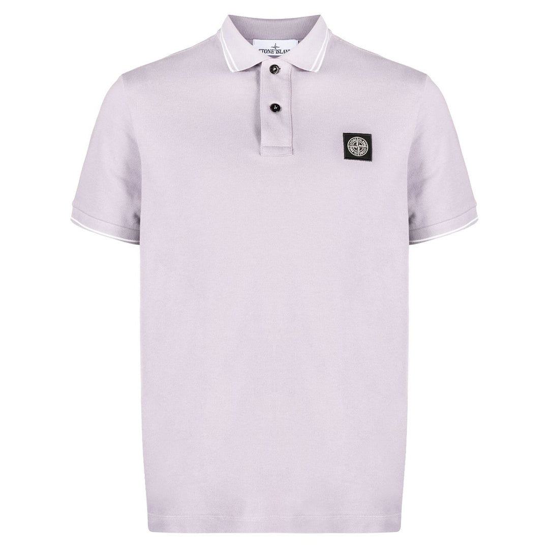 Stone Island logo-appliqué polo shirt lilac