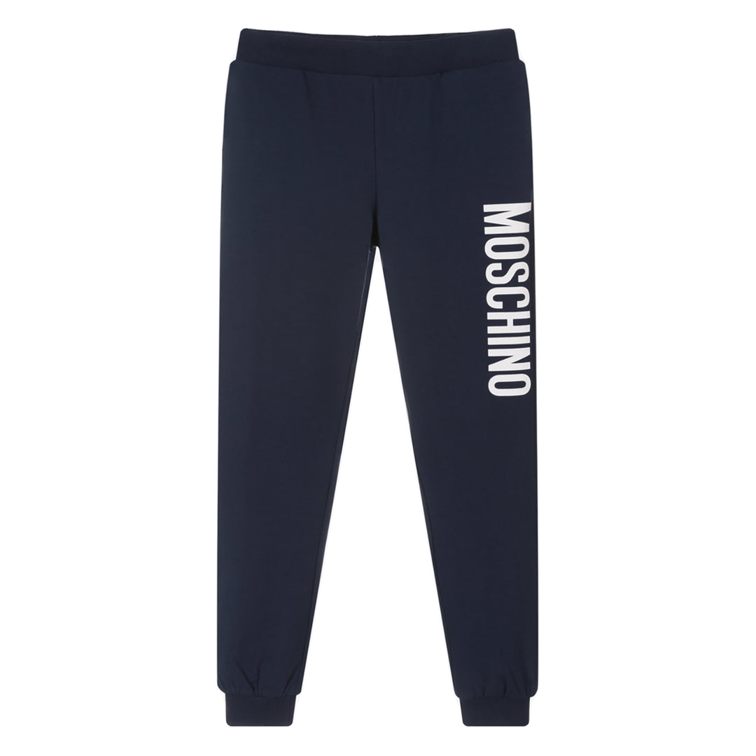 Moschino Kid-Teen Logo Print Fleece Sweatpants Navy