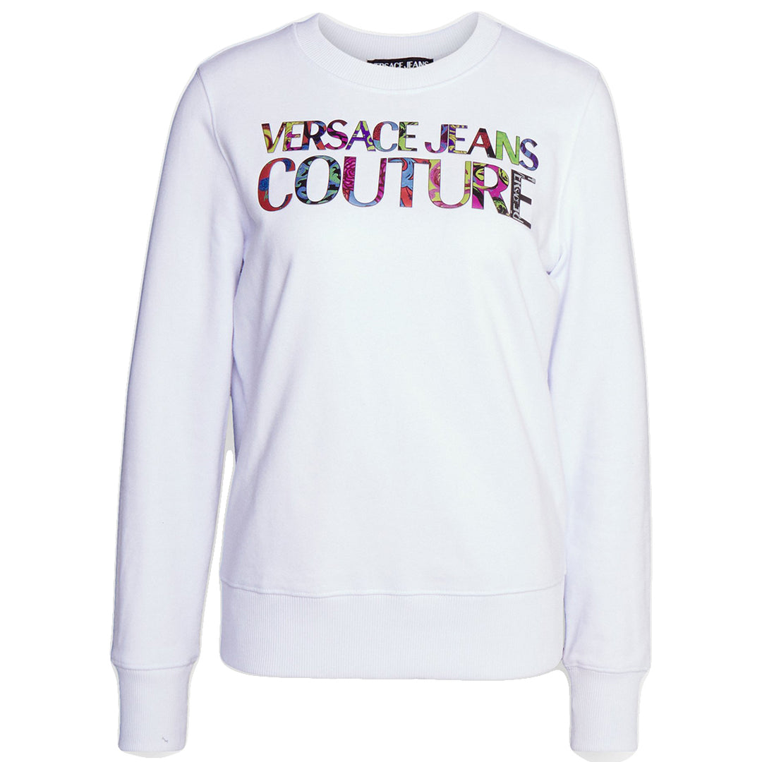 Versace Jeans Couture Multicolour Logo Print Sweatshirt White