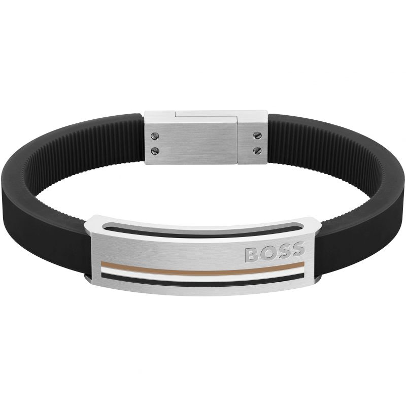 Hugo boss discount black leather bracelet