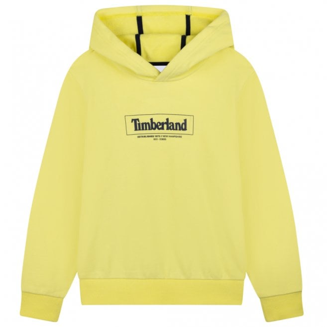 Timberland Kids Logo Print Fleece Hoodie Yellow
