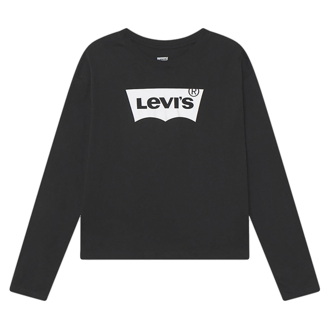 LEVI'S KIDS-GIRLS BATWING CROPPED LONG SLEEVE T-SHIRT BLACK
