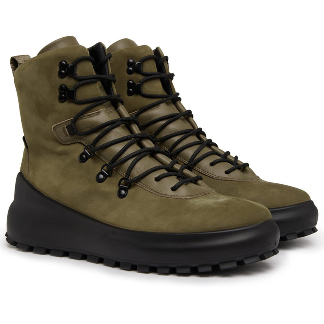 Stone Island lace-up suede boots Khaki