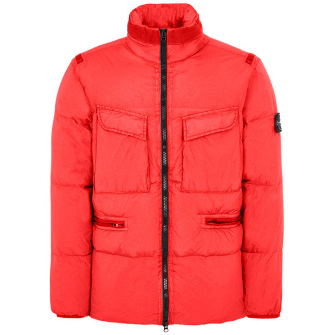 STONE ISLAND GARMENT DYED CRINKLE REPS JACKET RED