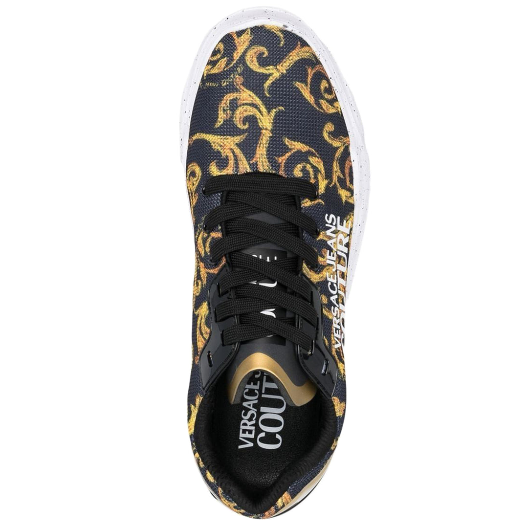 Versace Jeans Couture Regalia Baroque Trainers Navy and Gold