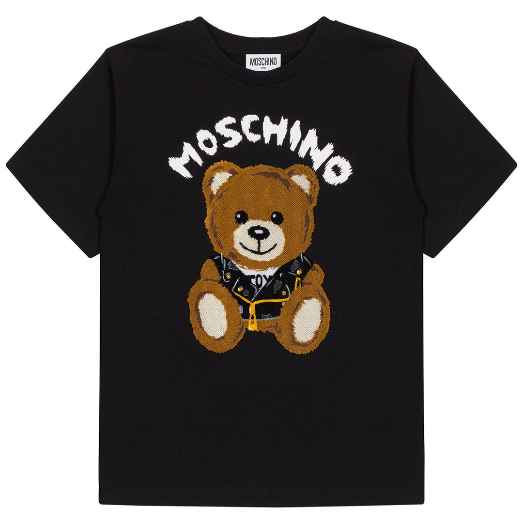 MOSCHINO KID-TEEN TEDDY BEAR MAXI T-SHIRT BLACK