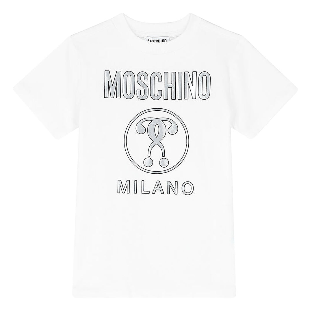 Moschino Kid-Teen Double Question Mark T-shirt White