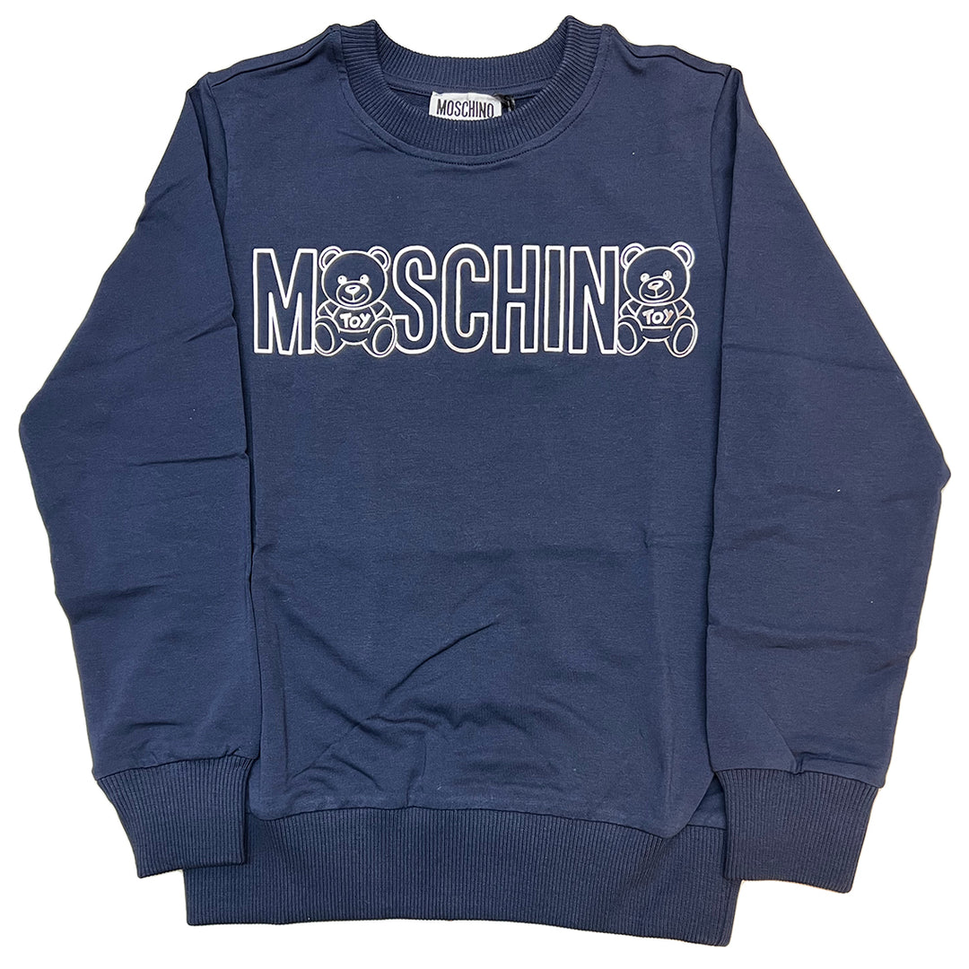 Moschino Kids Teddy Bear Logo Sweatshirt Navy