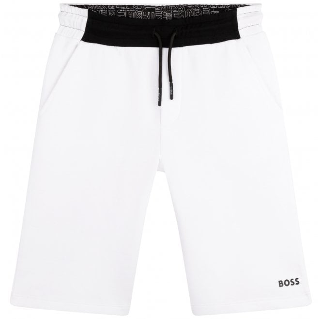 Hugo Boss Kids Fleece Shorts White