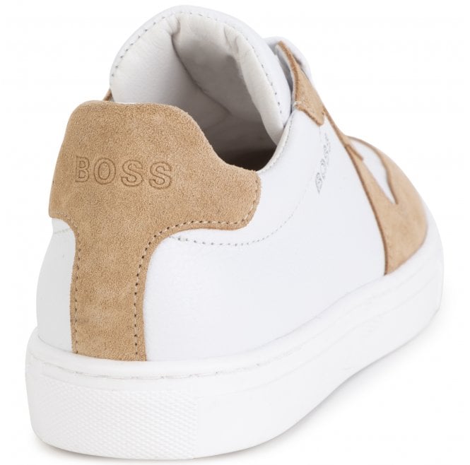 Hugo Boss Kids Leather Trainers White