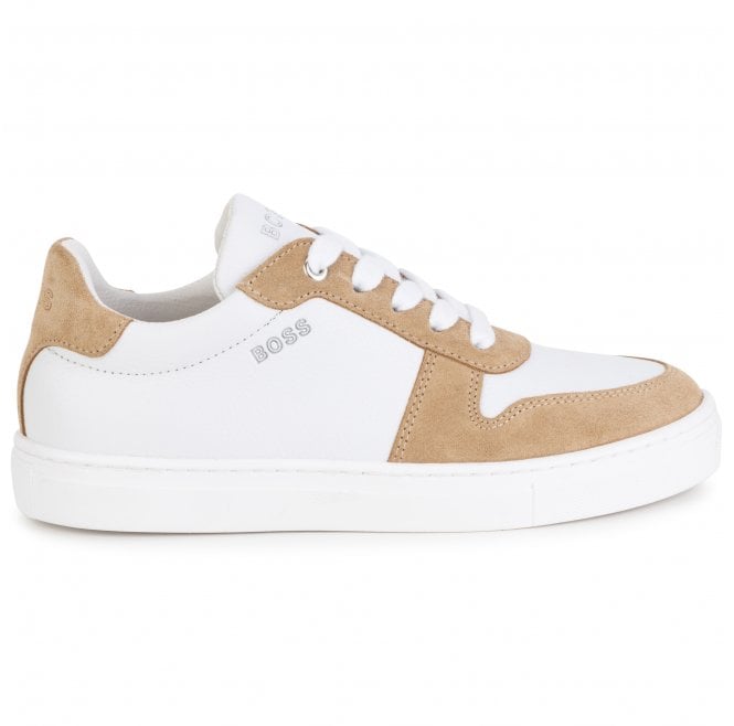 Hugo Boss Kids Leather Trainers White
