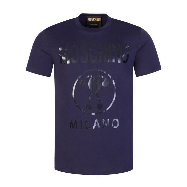 Moschino Kid-Teen Double Question Mark T-shirt Blue