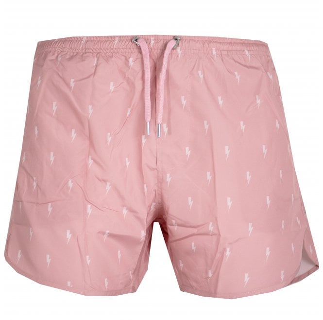 Neil Barrett Thunderbolt Swim Shorts Pink