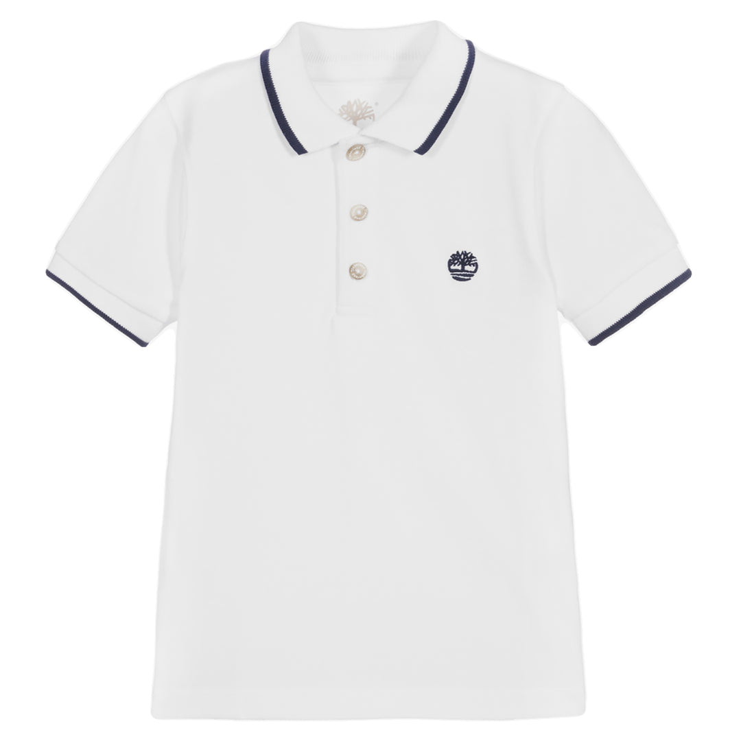 Timberland Kids Classic Logo Print Polo White