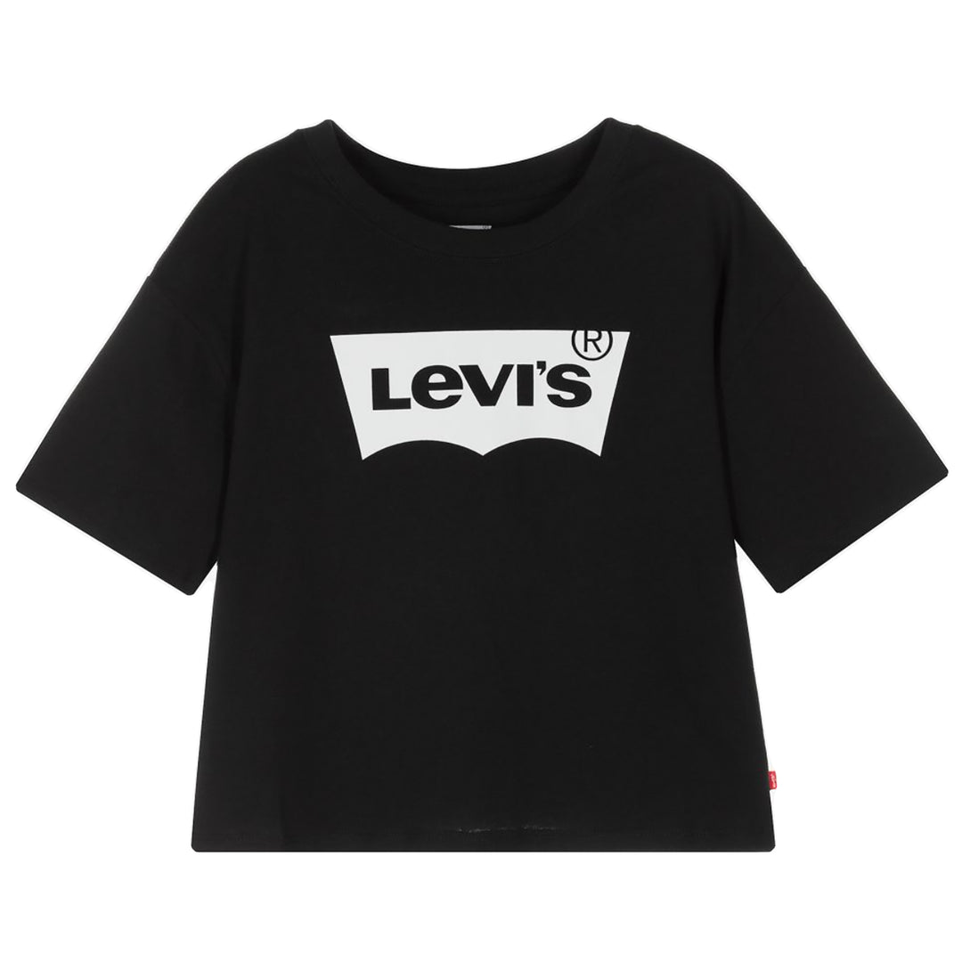 LEVI'S KIDS-GIRLS BATWING CROPPED T-SHIRT BLACK
