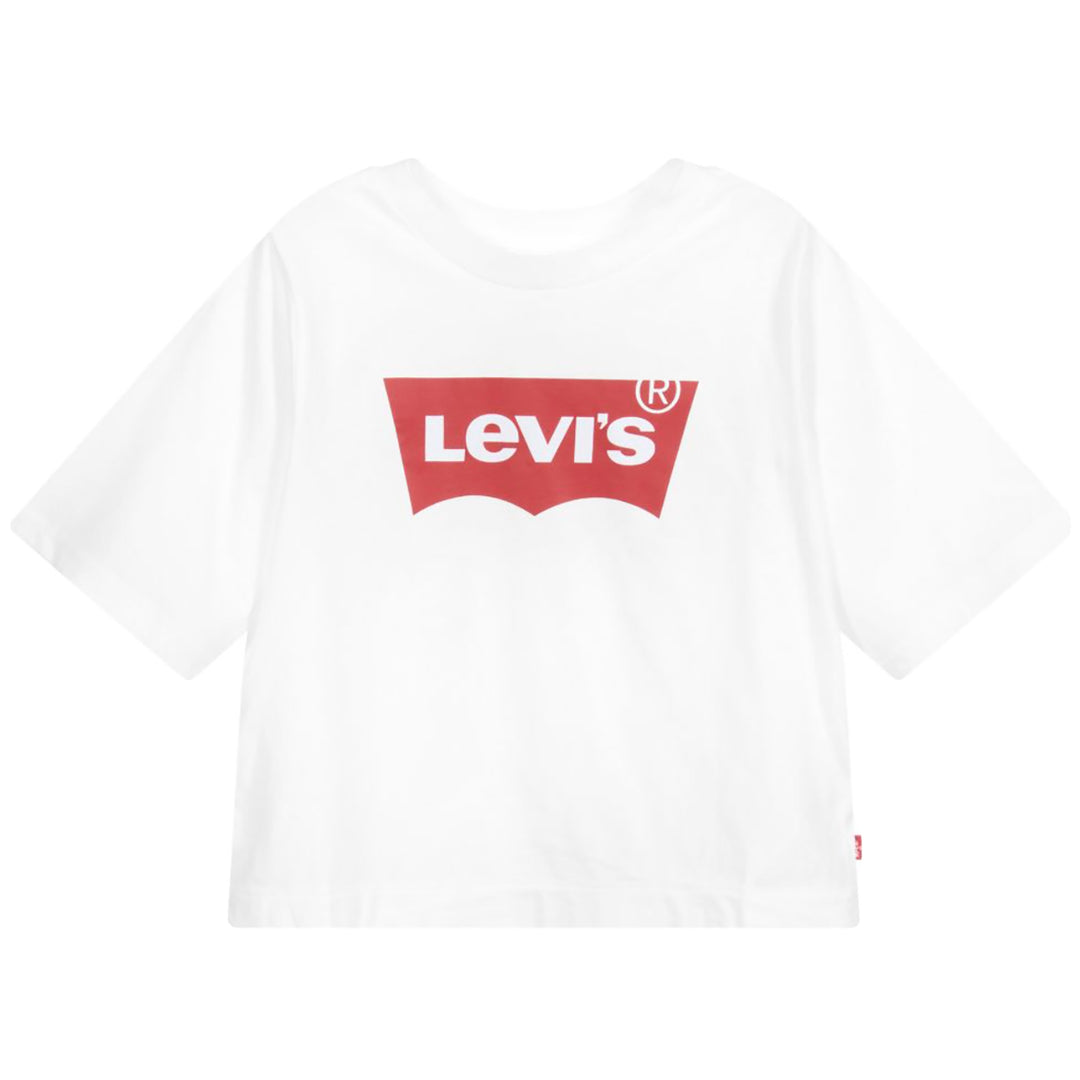 LEVI'S KIDS-GIRLS BATWING CROPPED T-SHIRT WHITE