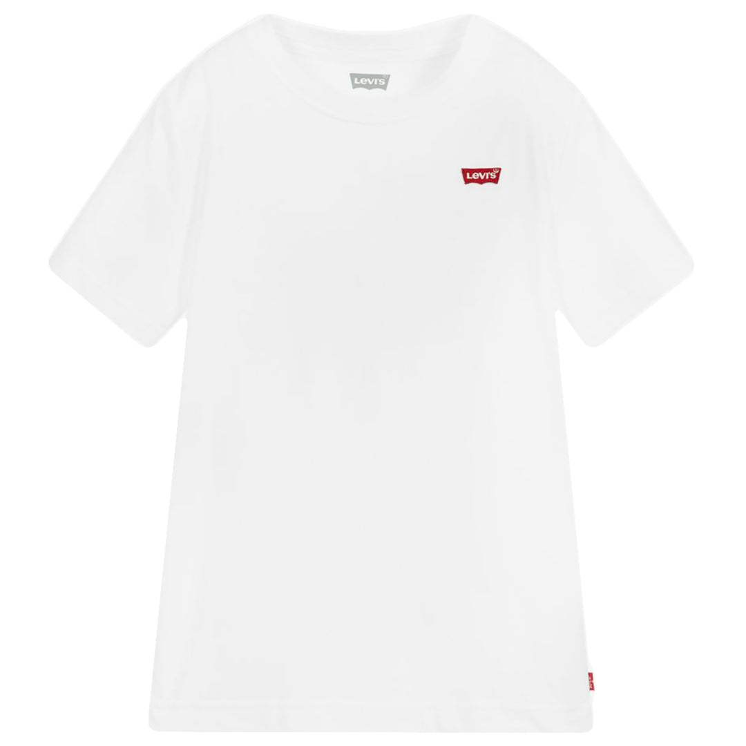 LEVI'S KIDS-BOYS EMBROIDERED LOGO PRINT T-SHIRT WHITE