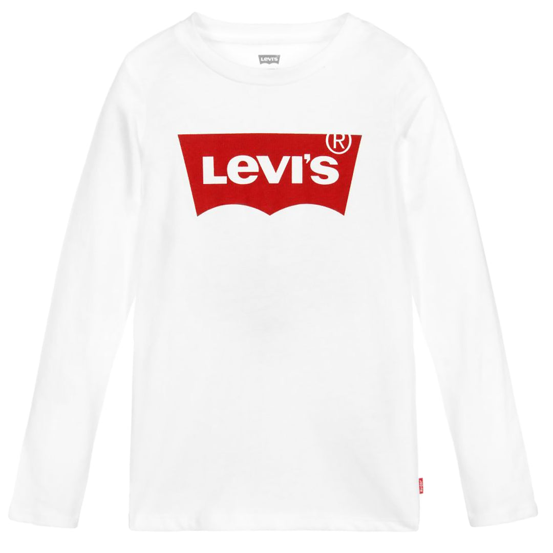 LEVI'S KIDS-GIRLS BATWING LONG SLEEVE T-SHIRT WHITE