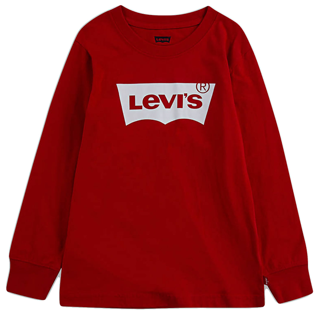 LEVI'S KIDS-BOYS BATWING LONG SLEEVE T-SHIRT RED
