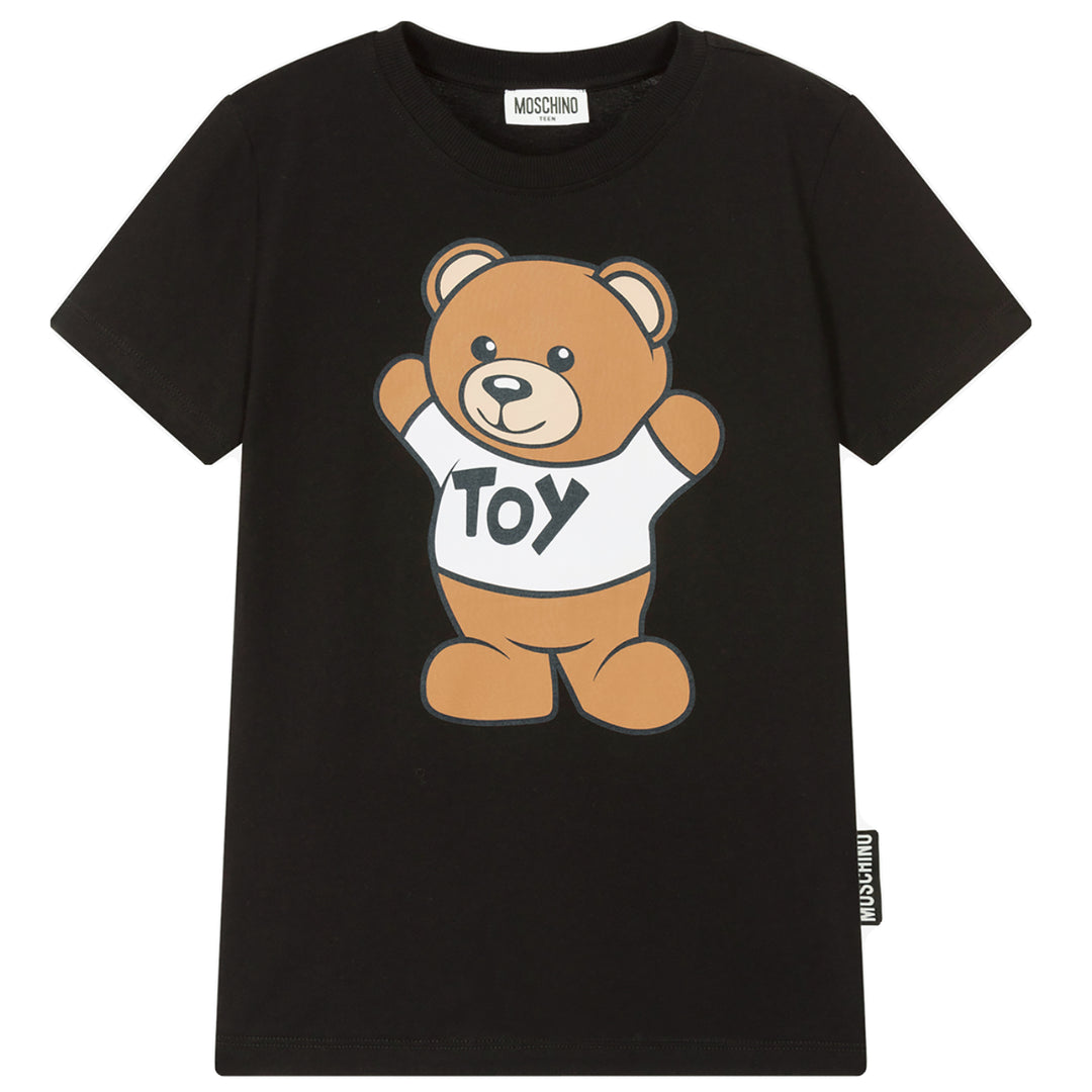 MOSCHINO KID-TEEN TEDDY BEAR T-SHIRT BLACK