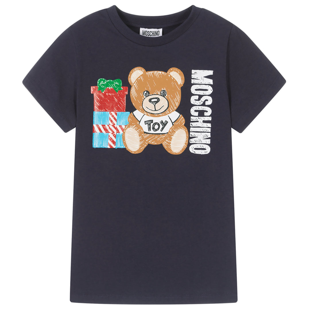 MOSCHINO KID-TEEN TEDDY BEAR GIFTS T-SHIRT NAVY