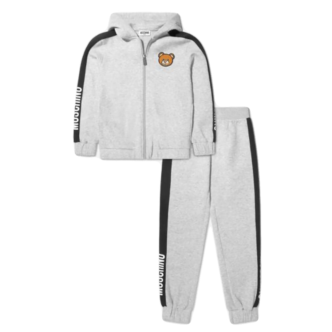 MOSCHINO KID-TEEN TAPE LOGO TRACKSUIT GREY