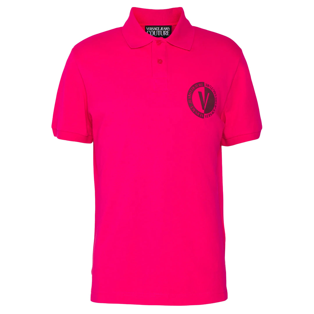 Versace Jeans Couture New V Emblem Polo T-Shirt Pink